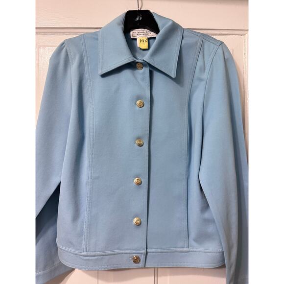 St. John Sport Blue Blazer Jacket Size P - Picture 2 of 15